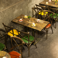 Chaise de restaurant industrielle vintage en métal à cadre simple pour table à manger – Offre spéciale