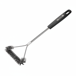 Brosse de nettoyage longue en acier inoxydable et fer de style coréen Brochette de barbecue sûre pour le camping en plein air Logo personnalisé - Product Image 2