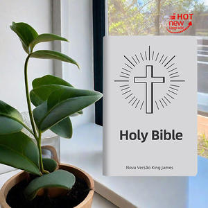 مصنع الجملة الدين njv Bible رمز عبر الإسبانية الإنجليزية ثنائية اللغة الكتاب المقدس Grey PU الروحية هدية البند - Product Image 3