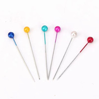 Épingles de courtepointe de couture de tête de perle ronde colorée pour des décorations de couture d'artisanat