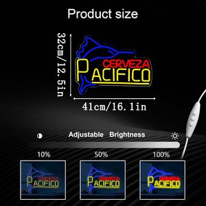 Letrero Luminoso LED de Neón Pacific Beer para Interiores, Decoración de Pared para Bares, Pubs y Restaurantes, Luz Indicadora de Entrada, 5V 12V - Product Image 3