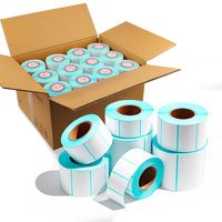 Papel Térmico Adhesivo Rectangular Impermeable para Impresora de Códigos de Barras, Libre de BPA, 50x50mm, 500 Hojas, Mini, para Alimentos para Mascotas y Dulces