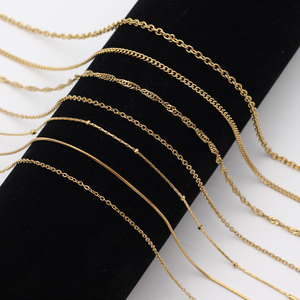 Chaîne de collier en acier inoxydable en gros pour femmes, plaquée or PVD, pour la fabrication de bijoux - Product Image 3