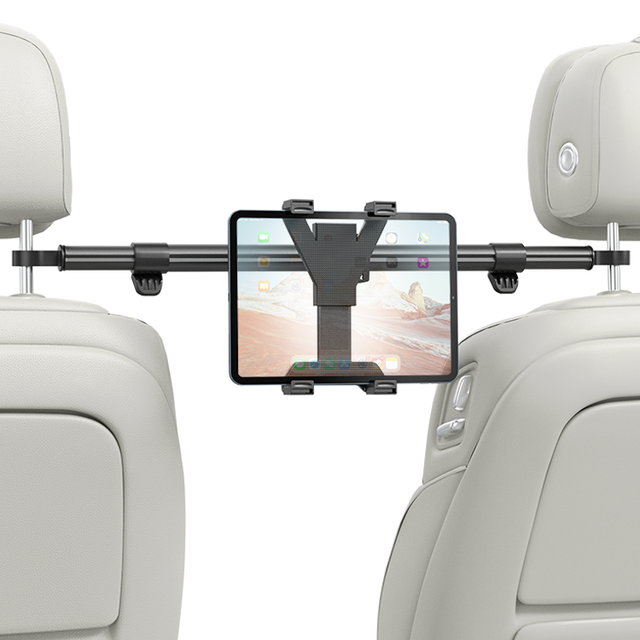 Aluminum Alloy Car Seat Tablet Holder Double Rod Connection Headrest Tablet Holder for Car Backseat