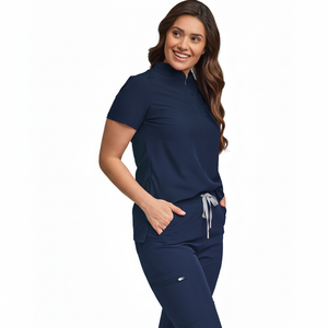 Diseño único Venta al por mayor Hospital Médico Antibacteriano Scrubs Enfermera Coordinada Scrubs para Mujeres Médico Scrub Uniforme Set - Product Image 1