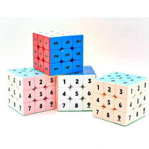 Cube numérique 3x3, jouet de puzzle Sudoku lisse à six couleurs pour enfants, développement de l'intelligence stimulant le cerveau, unisexe - Product Image 2