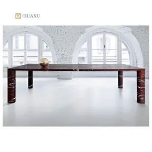 Huaxu Design semplice di lusso naturale brasiliano quarzite 100 percento naturale rosa rossa rettangolo in marmo tavolo centrale da caffè