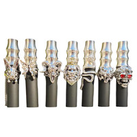 Embout de chicha individuel en métal, motif crâne gothique, de qualité supérieure, idéal comme cadeau