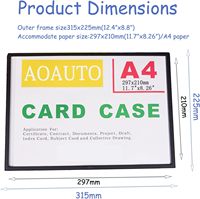 Porte-documents magnétique rigide en PVC 8,5''x11'' et format A4, fixation murale pour réfrigérateur, bureau, fenêtre