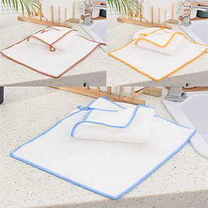 Serviettes en bambou absorbantes à double couche, antibactériennes, pour la cuisine, lavables, épaisses, réutilisables, chiffons de nettoyage en microfibre - Product Image 5