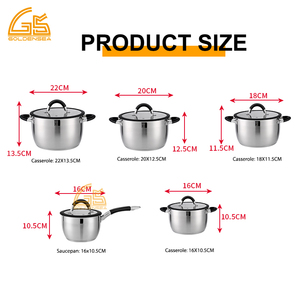 Thâm quyến staindless nấu ăn nồi Set thép không gỉ không dính Cookware Set stainlesteel chậu và chảo với Silicone xử lý - Product Image 5