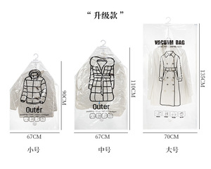 Pull Hanging <strong>Suction</strong> Vacuum Compression <strong>Bag</strong> Transparent Hanging Down Jacket Clothing <strong>Storage</strong> <strong>Bag</strong> - Product Image 5