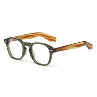 MS 3013 Lunettes élégantes pour femmes en acétate, monture carrée et ronde, texture transparente, branches épurées, finition soignée