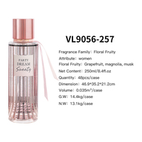 250 ml V.V.LOVE Parfum Femme Brume Corporelle Fleurie Fruitée Vaporisateur Corporel Étiquettes Privées en Usine en Stock OEM&ODM