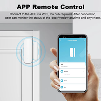 Sensor Magnetik Pintu/Jendela WiFi Wale Wireless Putih/Hitam Mendukung Pengingat Baterai Lemah Kontrol Suara