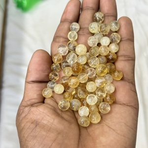 Exportateur indien Collier de perles Citrine jaune 8 mm perles rondes disponibles à un prix abordable perles de pierres précieuses - Product Image 5