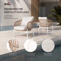 Artie Luxus Gartenmöbel Aluminium Sofa Wasserdicht Hotel Garten Sofa Möbel Rattan Freizeit Einzels ofa