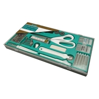 Kit de Couture DIY de 134 Pièces, Ensemble d'Outils avec Mini Ciseaux, Organisateur, Ciseaux à Main, pour Travaux d'Aiguille, Tricot, Tissage, Voyage, Trousse en Tissu de Coton