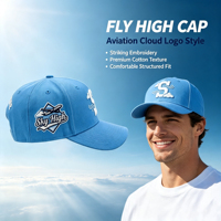 Topi Baseball Skateboarding Outdoor Unisex Biru Muda dengan Pinggiran Melengkung, Bordir Huruf S di Depan, dan Bordir Huruf Cloud Nine di Belakang