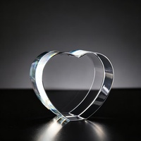 Vente en gros d'usine - Trophée en cristal K9 en forme de cœur, cube de cristal vierge pour gravure laser personnalisée, souvenir de mariage ou de la Saint-Valentin