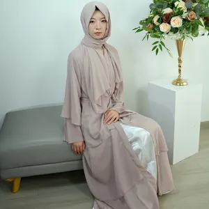 Grosir gaun ibunda pengantin wanita muslim, pakaian pesta abayas lengan panjang