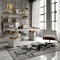 Bureau de direction de luxe en marbre blanc, design italien tendance, nouvelle collection 2026