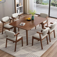 Ensemble de chaises de salle à manger en bois massif, tabourets, bureau d'ordinateur, dossier haut, accoudoirs, meubles de maison modernes et durables