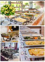 Plats de service professionnels de luxe en acier inoxydable pour hôtels, buffets et traiteurs