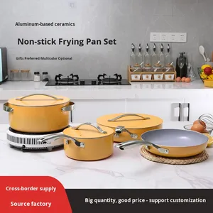 Conjunto de Utensílios de Cozinha Sustentáveis de Alta Qualidade com Sete Peças para Casa, Panela Antiaderente de Alumínio, Conjunto Completo de Presentes - Product Image 4