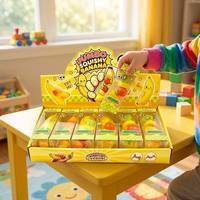 Jouet banane géant souple, boîte de 12, banane en TPR à remontée lente avec balles fruitées à l'intérieur, anti-stress et jouet sensoriel