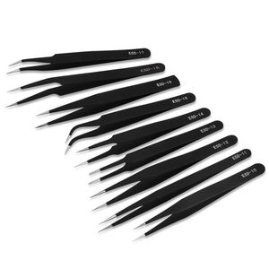 9 piezas de pinzas para extensiones de pestañas suministros al por mayor pinzas Kit OEM ODM con bolsa de almacenamiento LA ELAHI - Product Image 3