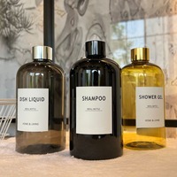 Bouteille de diffuseur de parfum de roseau en plastique de luxe 500ml ronde vide or clair noir aromathérapie bouteille de diffuseur de parfum de roseau