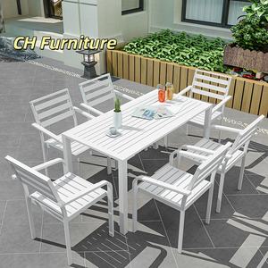 Simple Outdoor <strong>Tables</strong> <strong>and</strong> <strong>Chairs</strong> Water <strong>and</strong> Sun Resistant Iron <strong>and</strong> Wood Plastic Furniture Set for the <strong>Garden</strong> Milk Tea Shop - Product Image 1