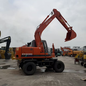 Excavadora de Ruedas Usada en Buen Estado Hitachi EX100WD, Mini Excavadora Hitachi EX100 en Venta a Precio Económico, Motor Original - Product Image 1