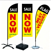 Drapeaux Plume Publicitaires Personnalisés pour Extérieur, Publicité Promotionnelle, Supermarché, Communauté, 130G, Vente en Gros