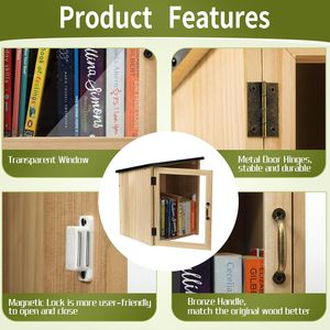 Wholesale <strong>Outdoor</strong> Library Book Box Little Library Wood Box <strong>Outdoor</strong> Waterproof Book Box Wood <strong>Cabinet</strong> for Sharing Books - Product Image 4