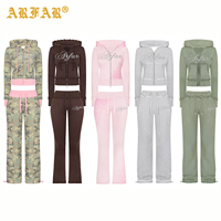 Sweat-shirts à capuche vintage pour femmes avec logo personnalisé en strass, en molleton épais, zippés, pour l'automne et l'hiver 2026
