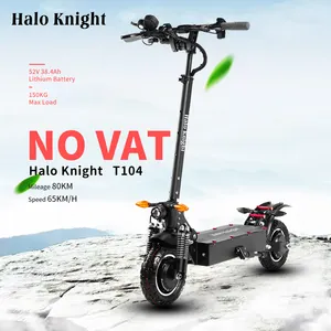 Kamjap Vip Prijs Halo Knight T104 Eu Magazijn Off Road Volwassen Elektrische Scooter 52V 2000W 38.4Ah Dubbele Drive