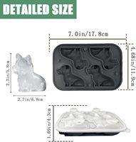 YDS Corgi Dog Silicone Fun Formes 3D Moule à glaçons Plateau à glaçons avec entonnoir pour cocktails, bourbon, brandy, cadeaux de whisky