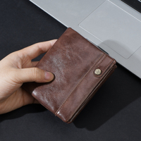 Portefeuille court minimaliste en PU pour homme Baellerry, prix de gros, élégant, multi-cartes, à fermeture ouverte