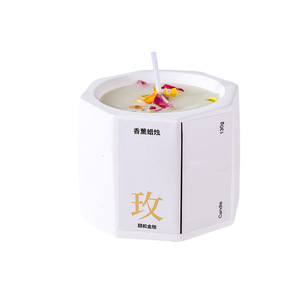 Scented Candle Plaster Cup Octagonal <b>Hand</b> <b>Casting</b> Minimalist Fragrance Indoor Decor - Product Image 5