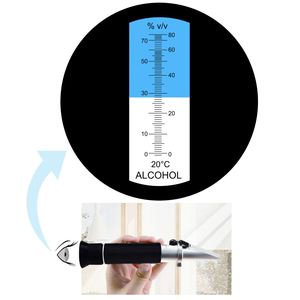 เครื่องวัดแอลกอฮอล์แบบมืออาชีพพร้อมระบบ ATC ช่วงการวัด 0-80% สำหรับวิสกี้ วอดก้า บรั่นดี เหล้าเอทานอล ไฮโดรมิเตอร์โลหะทนทาน - Product Image 6