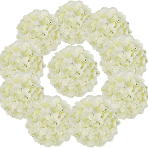 DREA 54 Cabezas de Hortensias Blancas de Seda de Tacto Real, Populares al por Mayor, para Decoración del Hogar, Bodas, Flores Artificiales - Product Image 1