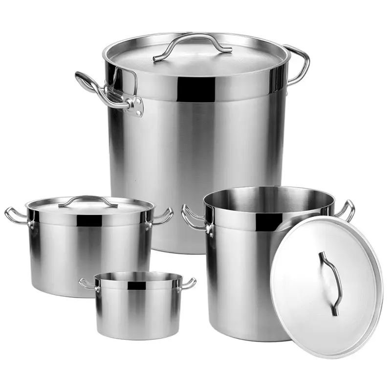 Dontalen Wholesale Stainless Steel Large Aluminium Pot Hotel Restaurant Soup Stock Pot