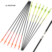 Flèches de tir à l'arc ACCMOS ID 4,2 mm orange-vert en carbone, pointe en acier 400-1000, ailettes en plastique pour arbalètes