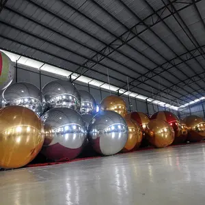 Balon Cermin Disko Tiup Besar Kustom Pabrik Tiongkok, Bola Cermin Tiup untuk Iklan