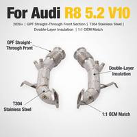 Tubo Frontal Recto OEM para Audi R8 5.2 V10 2020+ de Acero Inoxidable T304 con Aislamiento de Doble Capa para Mejora de Rendimiento en Autos de Carreras