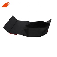 Nouveau Design personnalisé luxe personnalisé pliable blanc/noir brillant boîtes cadeaux pliables emballage boîte en papier avec ruban