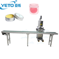 Machine de remplissage semi-automatique YETO à deux têtes pour rouge à lèvres et baume à lèvres, avec convoyeur, agitateur pour cire et déodorant en stick, compatible plastique et verre