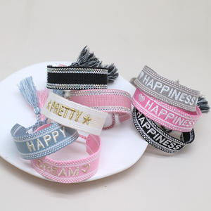 2023 pulseras hechas a mano de moda HAPPY DREAM PRETTY pulseras de <span class=keywords><strong>amistad</strong></span> trenzadas personalizadas para mujeres - Product Image 2